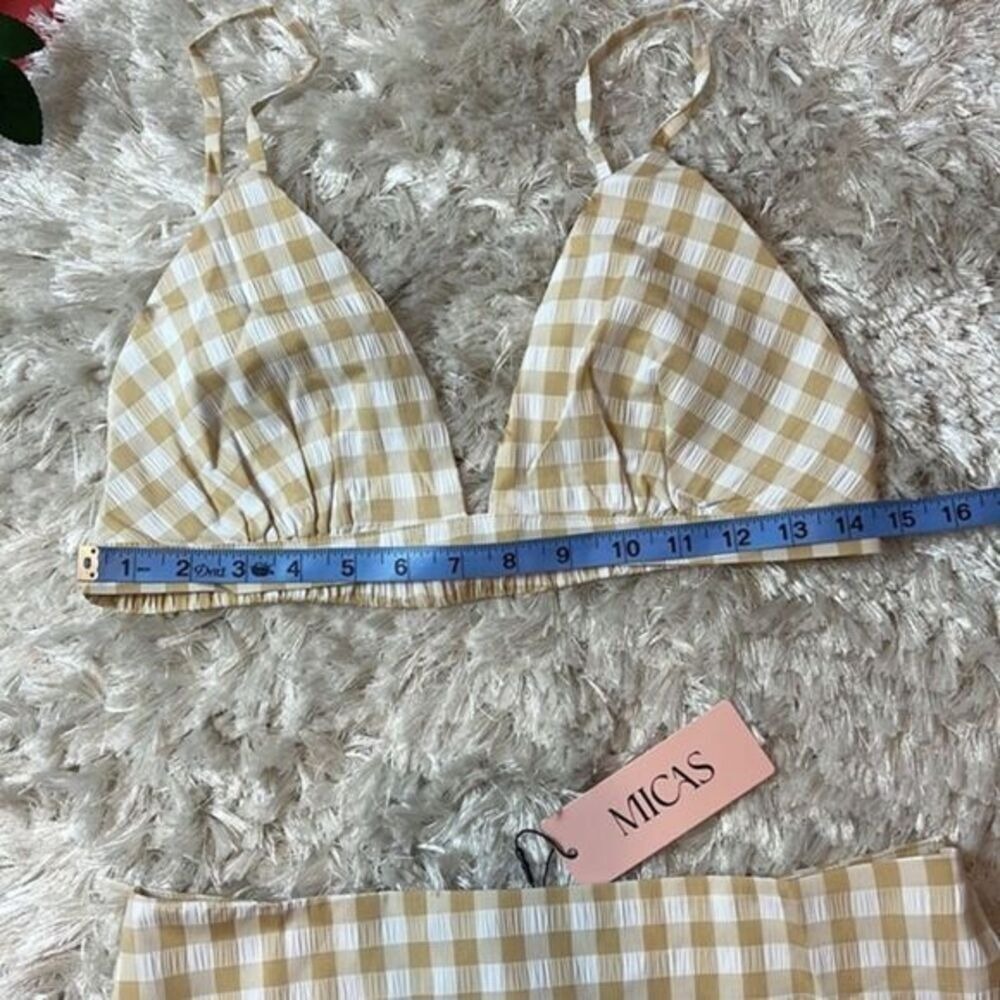 Micas Checked Print Bra Top And Skirt Set Size M - Picture 6 of 13